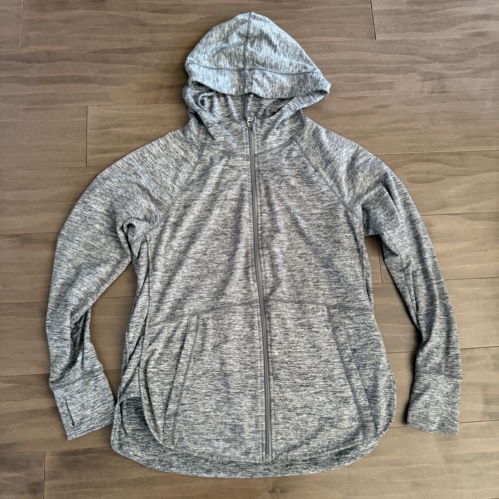 Tangerine Heather Gray Women's Activewear Hoodie Jacket size Large